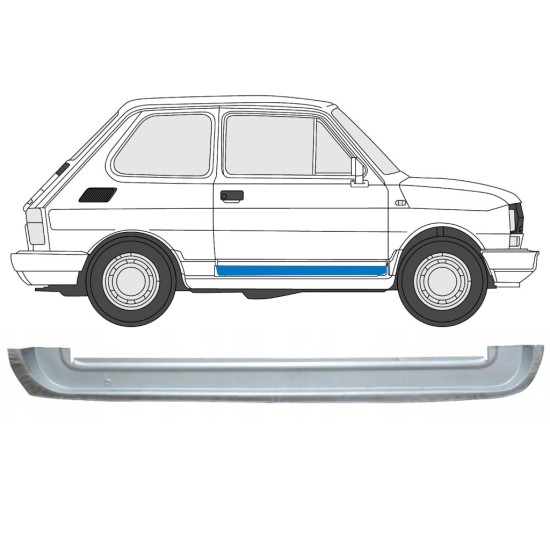 Opravný plech předních dveří vnitřní na Fiat 126p 1972-2000 / Pravá 17263