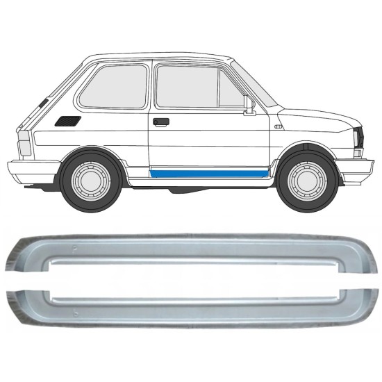 Opravný plech předních dveří vnitřní na Fiat 126p 1972-2000 / Levá+Pravá / Sada 17265