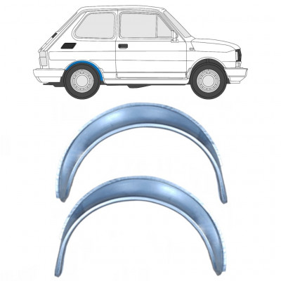 Lem zadního blatníku na Fiat 126p 1972-2000 / Levá+Pravá / Sada 10461