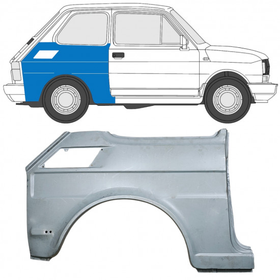 Lem zadního blatníku na Fiat 126p 1985-1994 / Pravá 7584