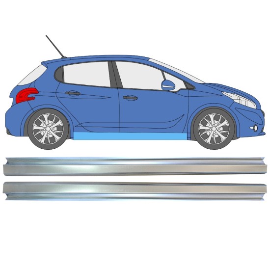 Opravný plech prahu na Peugeot 208 2012-2019 / Levá+Pravá / Sada 16315