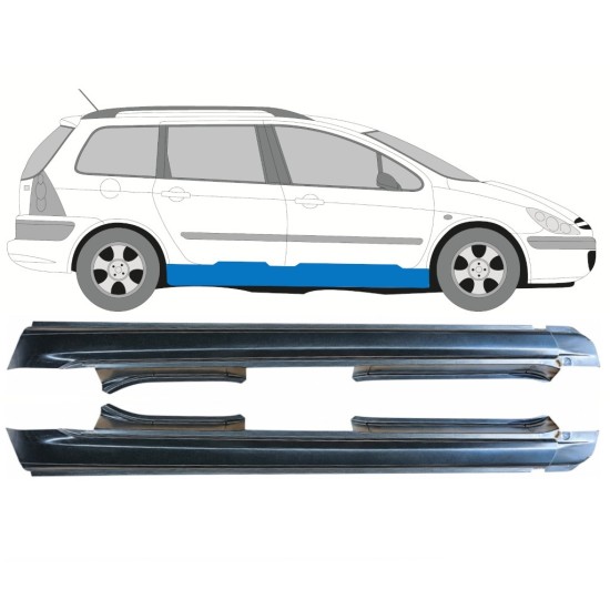 Kompletní práh na Peugeot 307 2001-2008 / Levá+Pravá / COMBI / Sada 16969