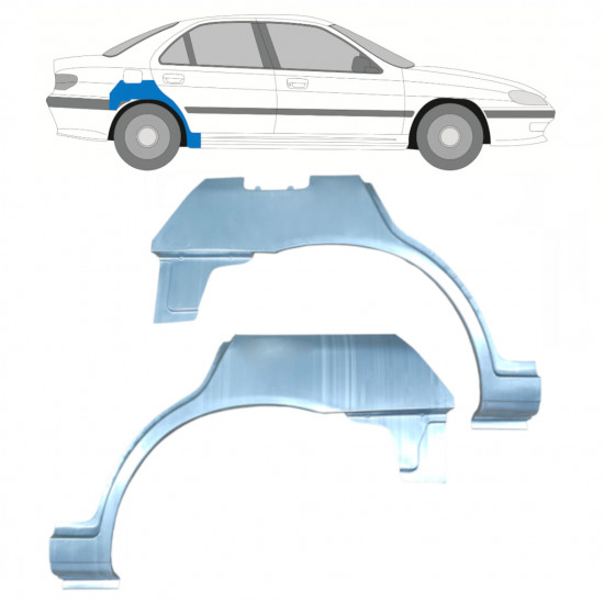 Lem zadního blatníku na Peugeot 406 1995-2005 / Levá+Pravá / Sada 9338