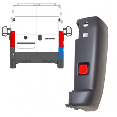 Roh zadního nárazníku s odrazkou na Fiat Ducato 2006-2018 / Pravá /  9727