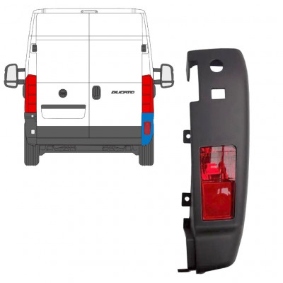 Roh zadního nárazníku pro světlo na Fiat Ducato 2006-2018 / Pravá /  10077