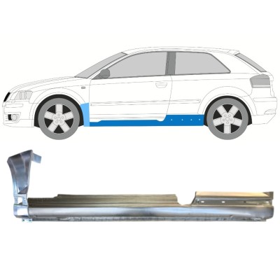 Kompletní práh + opravný plech předního blatníku na Audi A3 8P 2003-2012 / Levá / Sada 14707