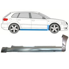 Kompletní práh + opravný plech předního blatníku na Audi A3 8P 2003-2012 / Pravá / Sada 11147