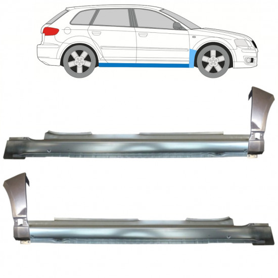 AUDI A3 8P 2003-2012 5 DVEŘE OPRAVA PRAHU + OPRAVA PŘEDNÍHO BLATNÍKU / LEVÝ + PRÁVA