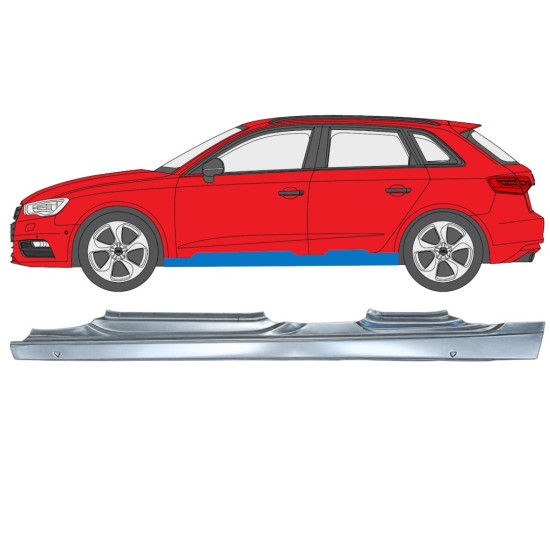 Kompletní práh na Audi A3 8V 2012-2020 / Levá / HATCHBACK 17284