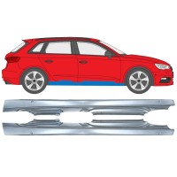 Kompletní práh na Audi A3 8V 2012-2020 / Levá+Pravá / HATCHBACK / Sada 17285