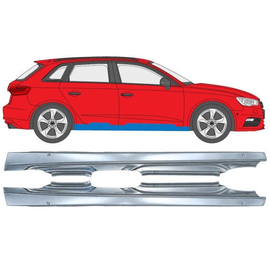 Kompletní práh na Audi A3 8V 2012-2020 / Levá+Pravá / HATCHBACK / Sada 17285