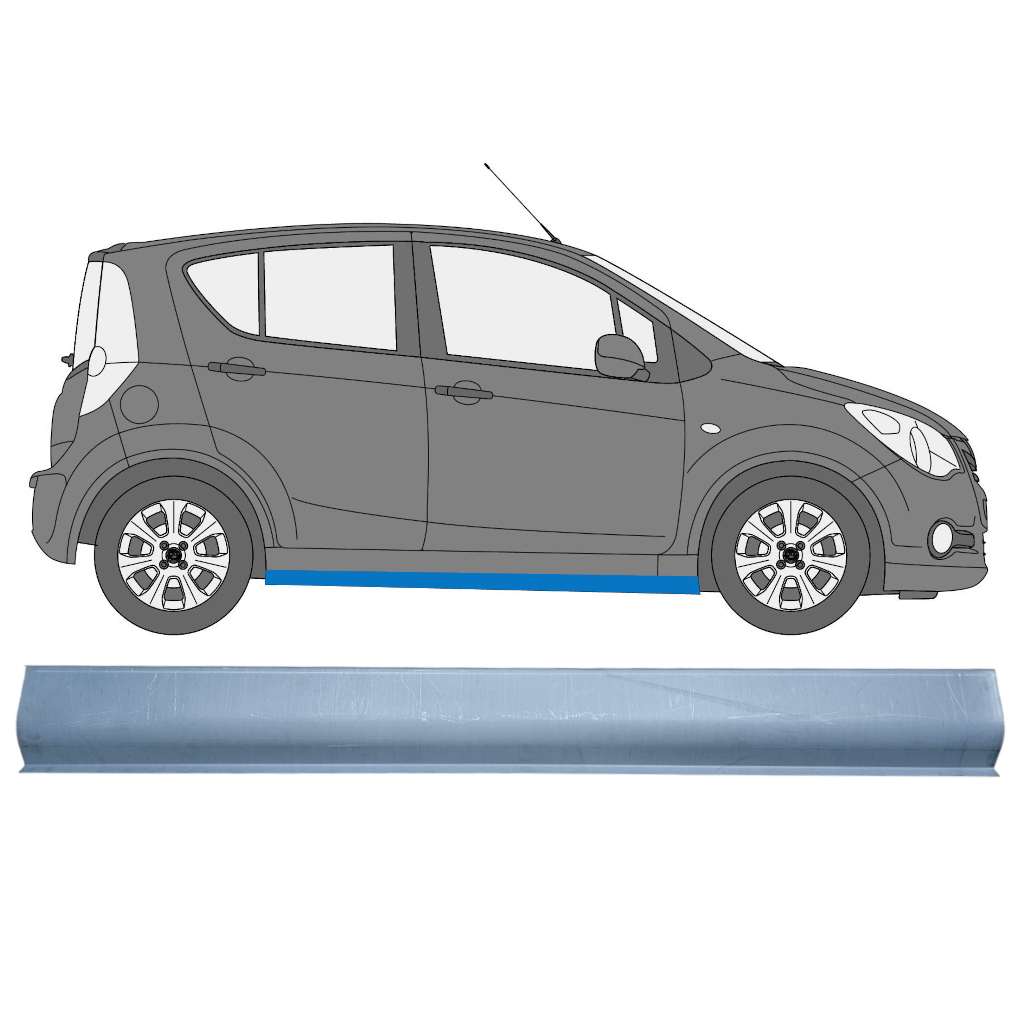 Opravný Plech Prahu Na Opel Agila 2008-2015 / Levá = Pravá (Symetrická) 7599