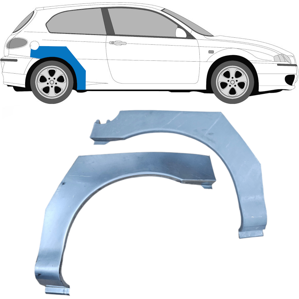 Lem zadního blatníku na Alfa Romeo 147 2000-2010 / Levá+Pravá / Sada 9269