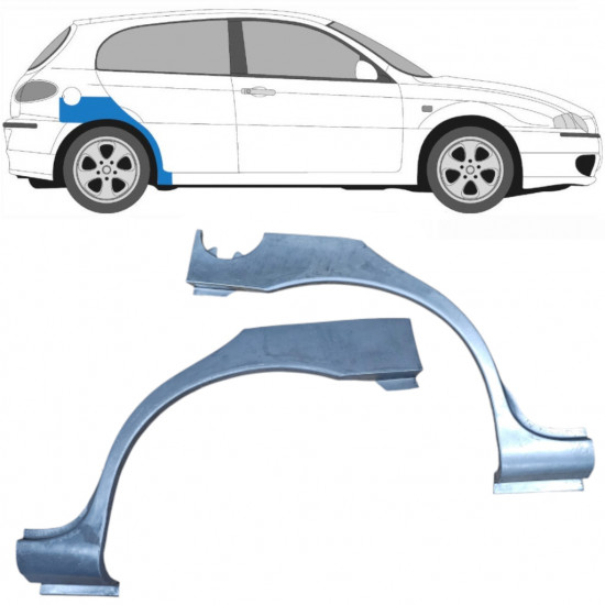 Lem zadního blatníku na Alfa Romeo 147 2000-2010 / Levá+Pravá / Sada 9268