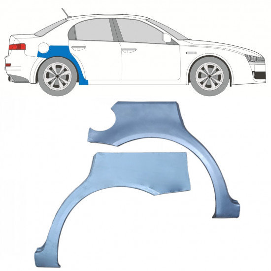 Lem zadního blatníku na Alfa Romeo 159 2005-2012 / Levá+Pravá / Sada 10625