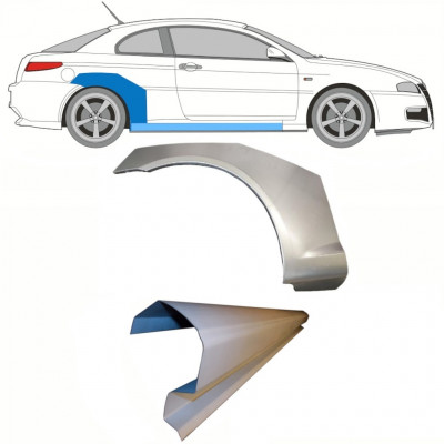 Opravný plech prahu + zadního blatníku na Alfa Romeo Gt 2003-2010 / Pravá / Sada 8701