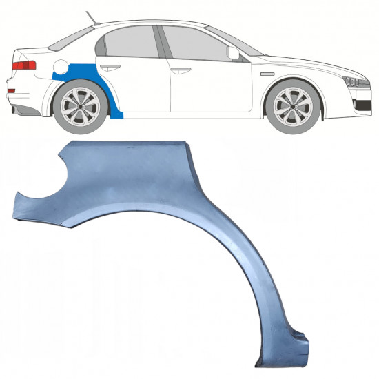 Lem zadního blatníku na Alfa Romeo 159 2005-2012 / Pravá 7836