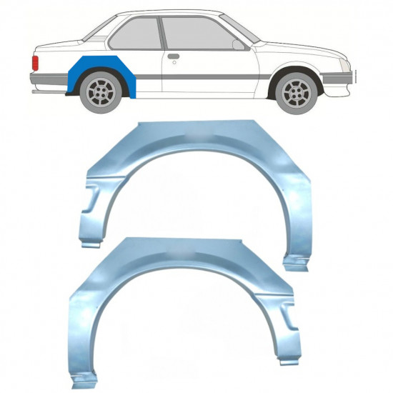 Lem zadního blatníku na Opel Ascona C / Vauxhall Cavalier 1981-1988 / Levá+Pravá / Sada 9704