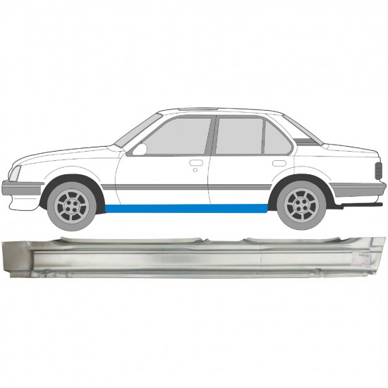 Opravný plech prahu na Opel Ascona / V Cavalier 1981-1988 / Levá 6918