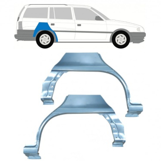 Lem zadního blatníku na Opel Astra 1991-2002 / Levá+Pravá / COMBI / Sada 9685