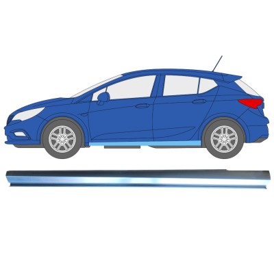 Opravný plech spodní části prahu na Opel Vauxhall Astra K 2015-2022 / Levá 16625