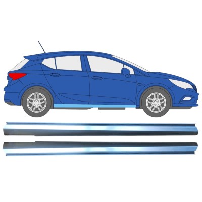 Opravný plech spodní části prahu na Opel Vauxhall Astra K 2015-2022 / Levá+Pravá / Sada 16626
