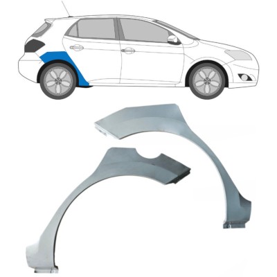 Lem zadního blatníku na Toyota Auris 2007-2012 / Levá+Pravá / Sada 16855