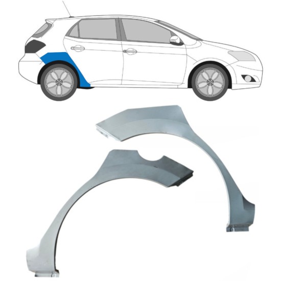 Lem zadního blatníku na Toyota Auris 2007-2012 / Levá+Pravá / Sada 16855