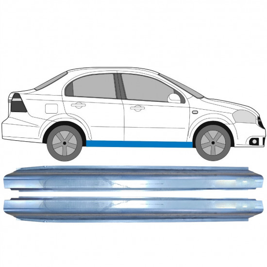 Opravný plech prahu na Chevrolet Aveo 2003-2008 / Levá+Pravá / Sada 10401