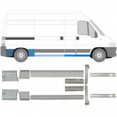 FIAT DUCATO BOXER RELAY DLOUHÝ ROZVOR KOL 1994- VÝMĚNY DVEŘNÍCH PRAHŮ VÝMĚNY BOČNÍCH PODBĚHŮ KOL / NASTAVIT