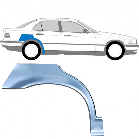 BMW 3 E36 1990-2000 SEDAN OPRAVA ZADNÍHO BLATNÍKU / PRÁVA