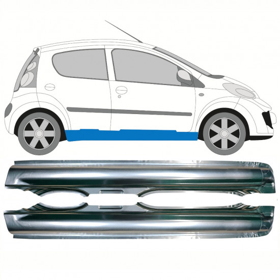 Opravný plech prahu na Peugeot 107 Citroen C1 2005- / Levá+Pravá / Sada 10337