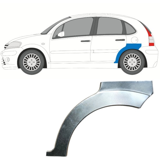 Lem zadního blatníku na Citroen C3 2002-2010 / Levá 14768 Lem zadního blatníku na Citroen C3 2002-2010 / Levá 14768
