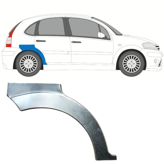 Lem zadního blatníku na Citroen C3 2002-2010 / Pravá 14767 Lem zadního blatníku na Citroen C3 2002-2010 / Pravá 14767