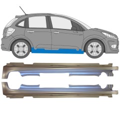 Kompletní práh na Citroen C3 2009-2016 / Levá+Pravá / Sada 14637