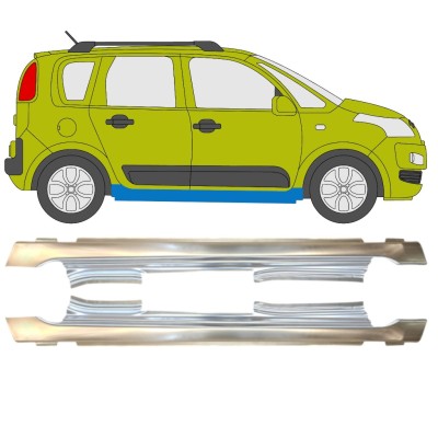 Kompletní práh na Citroen C3 Picasso 2008- / Levá+Pravá / Sada 14634
