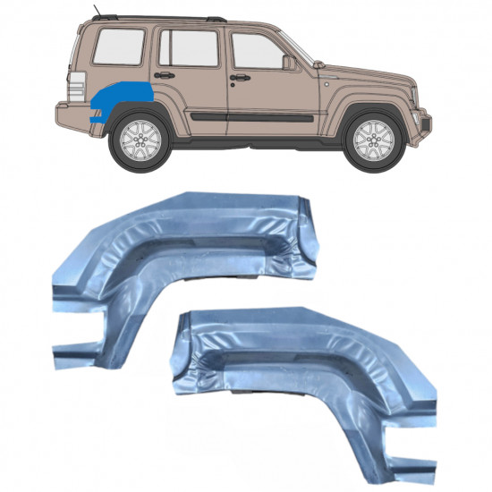 Opravný plech zadního blatníku zadní část na Jeep Liberty 2008-2013 / Levá+Pravá / Sada 9955