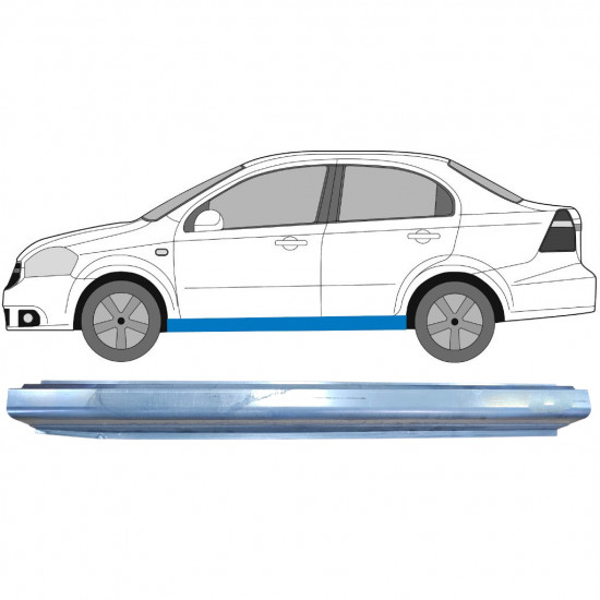 Opravný plech prahu na Chevrolet Aveo 2003-2008 / Levá 5483