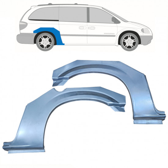 Lem zadního blatníku na Chrysler Grand Voyager 2000-2008 / Levá+Pravá / Sada 10320