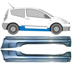 Kompletní práh na Citroen C2 2003-2009 / Levá+Pravá / Sada 10338