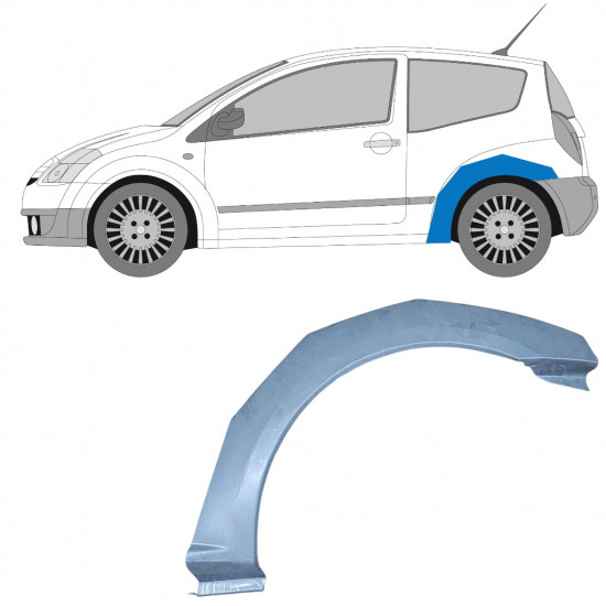 Lem zadního blatníku na Citroen C2 2003-2009 / Levá 11384