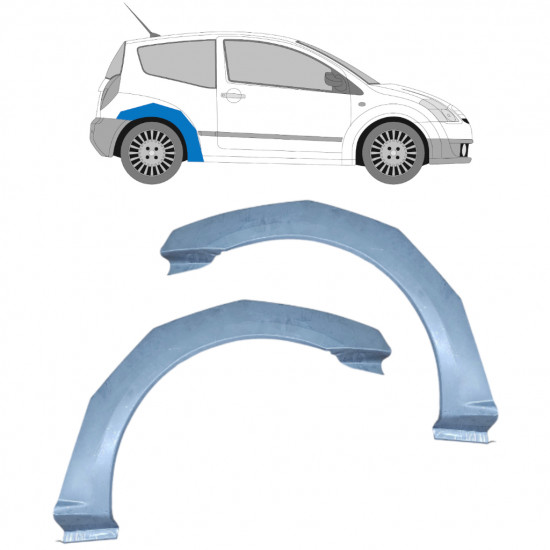 Lem zadního blatníku na Citroen C2 2003-2009 / Sada 11385