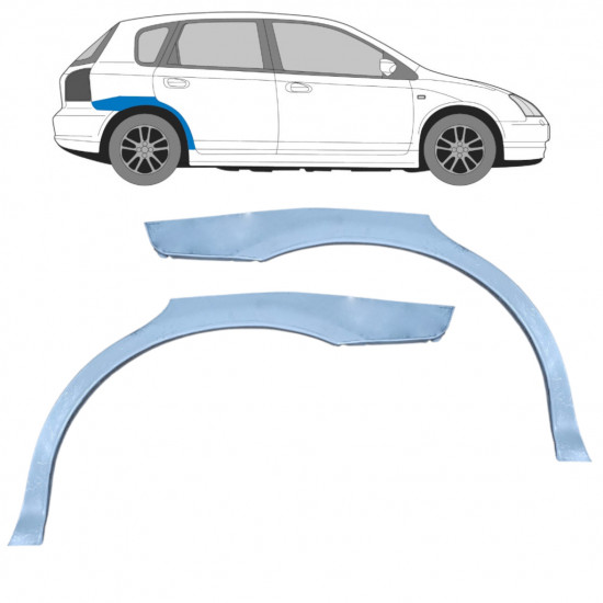 Lem zadního blatníku na Honda Civic 2001-2005 / Levá+Pravá / Sada 9224