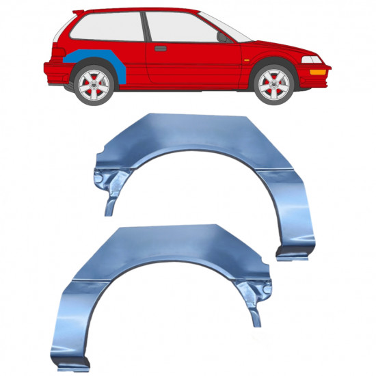 Lem zadního blatníku na Honda Civic 1987-1991 / Levá+Pravá / Sada 10612