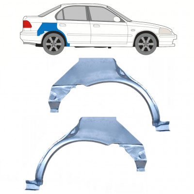 Lem zadního blatníku na Honda Civic 1995-2001 / Levá+Pravá / Sada 9801