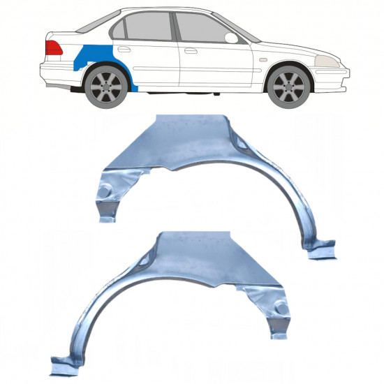 Lem zadního blatníku na Honda Civic 1995-2001 / Levá+Pravá / Sada 9801