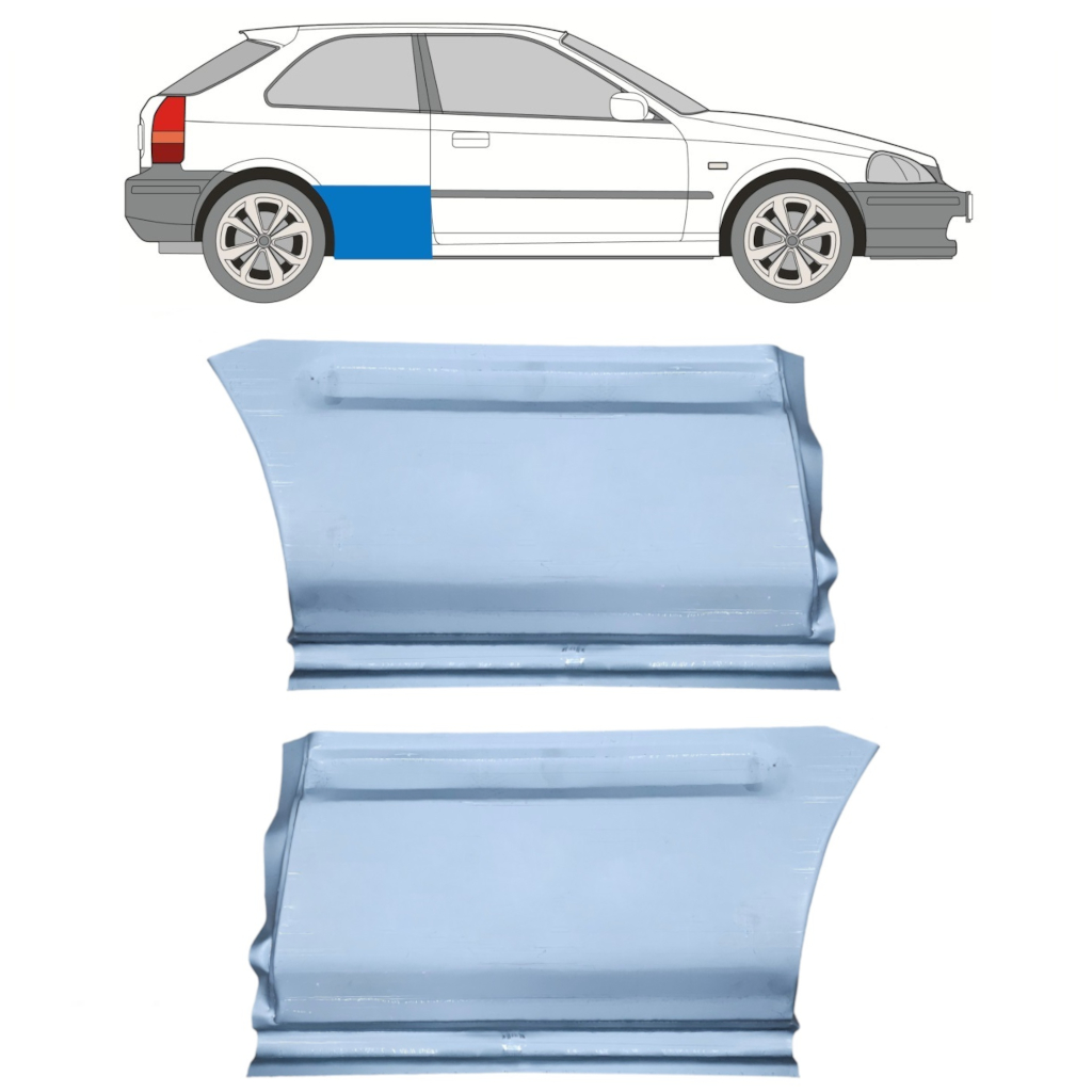 Lem Zadního Blatníku Na Honda Civic 1995-2001 / Levá+Pravá / Sada 9800