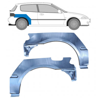 Lem zadního blatníku na Honda Civic 1991-1995 / Levá+Pravá / Sada 10424