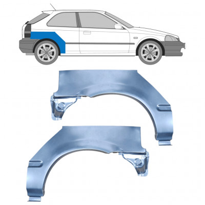 Lem zadního blatníku na Honda Civic 1995-2000 / Levá+Pravá / Sada 9163