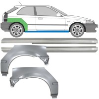 Opravný plech prahu + zadního blatníku na Honda Civic EJ EK 1995-2001 / Levá+Pravá / Sada 10664